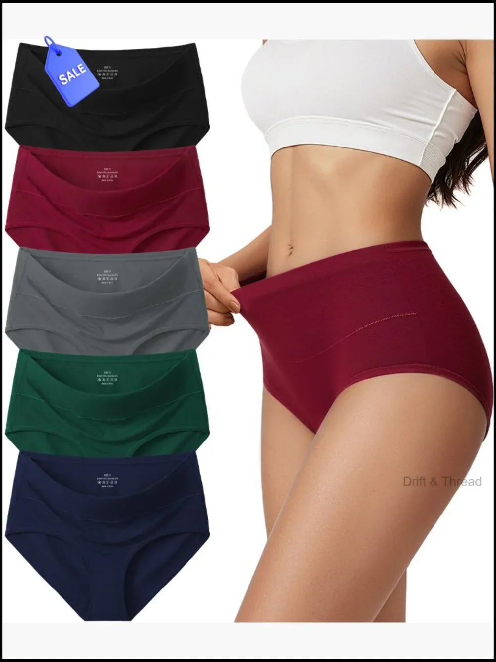 Full Coverage High Waisted Cotton Briefs for Women